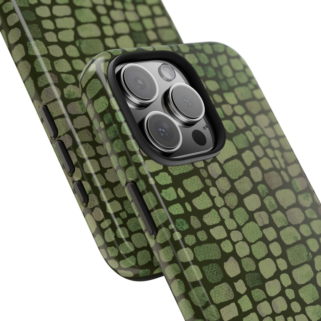 Olive Emboss | Olive & Sage Snakeskin Print Phone Case