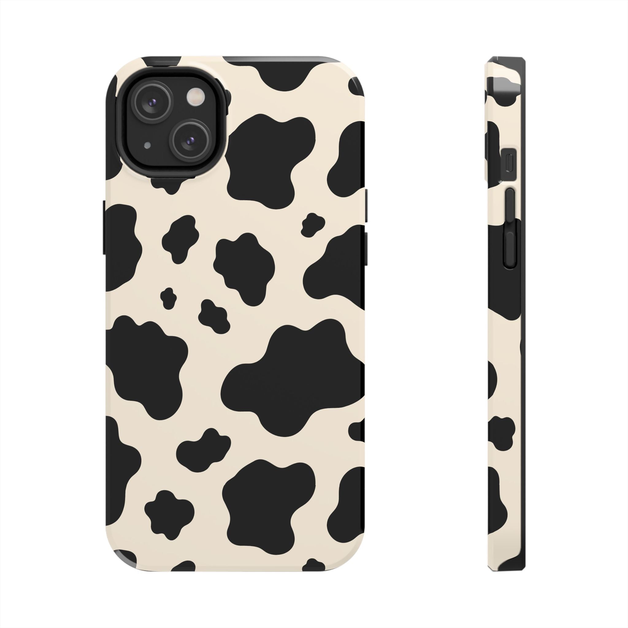 Cream Cow | Black & Cream Cow Print Phone Case