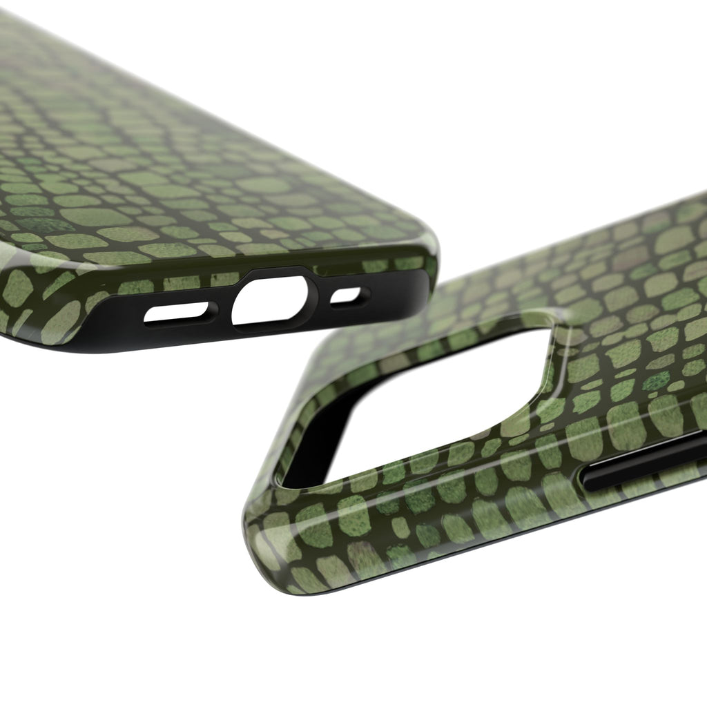 Olive Emboss | Olive & Sage Snakeskin Print Phone Case