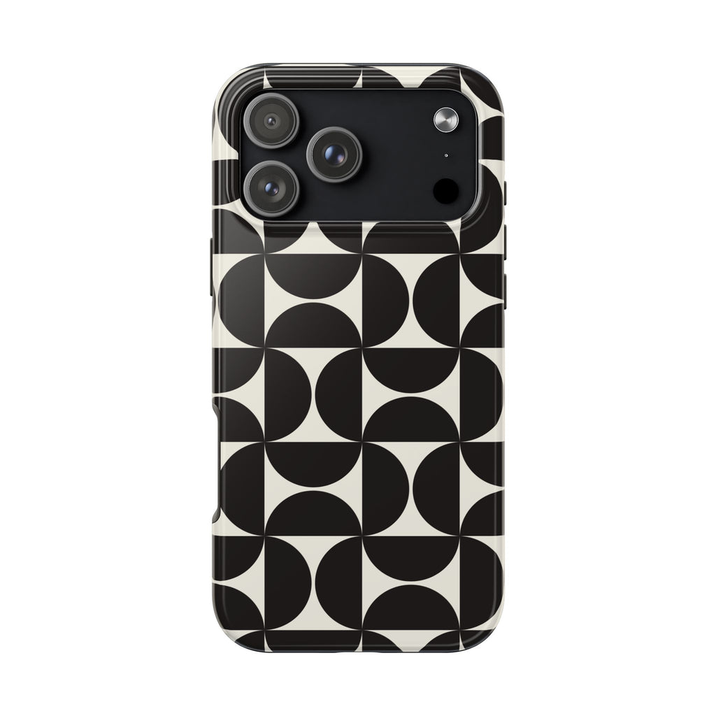 Noir Mod | Black Geometric Retro Phone Case