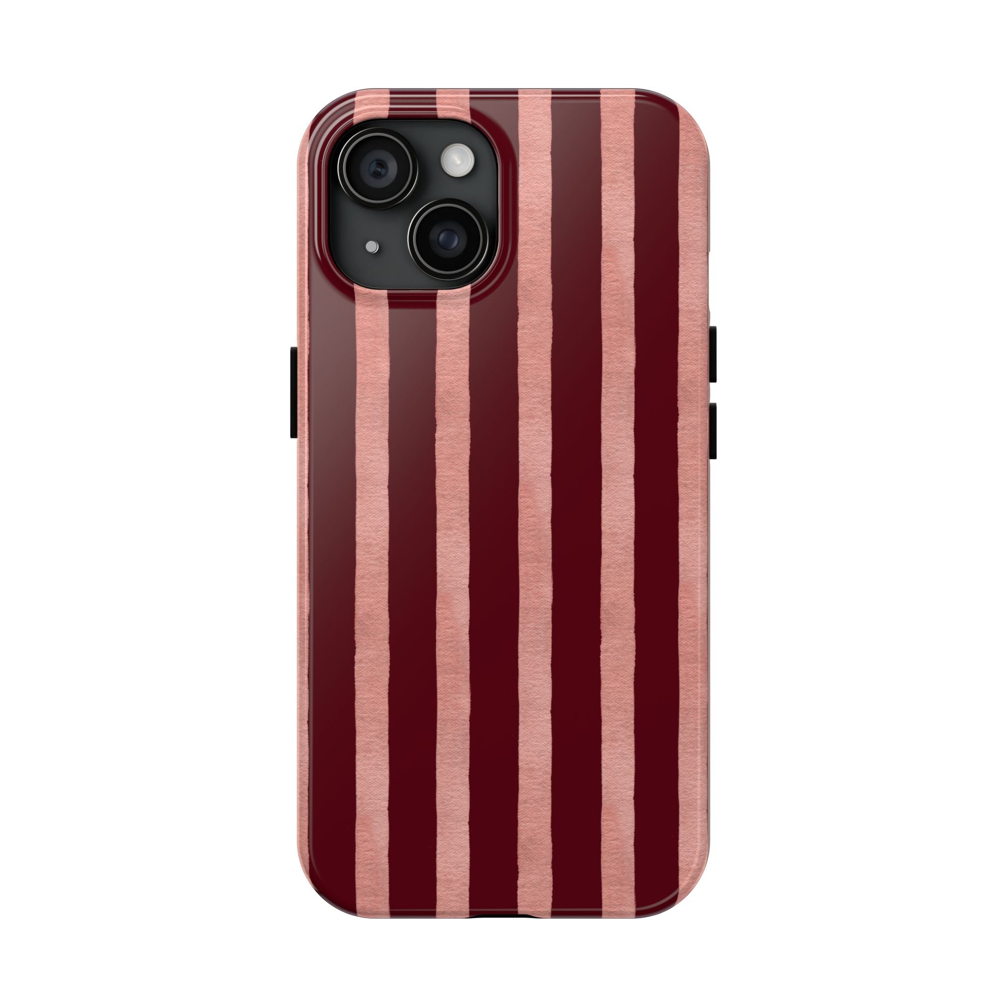 Blush Column | Burgundy & Soft Pink Stripe Phone Case