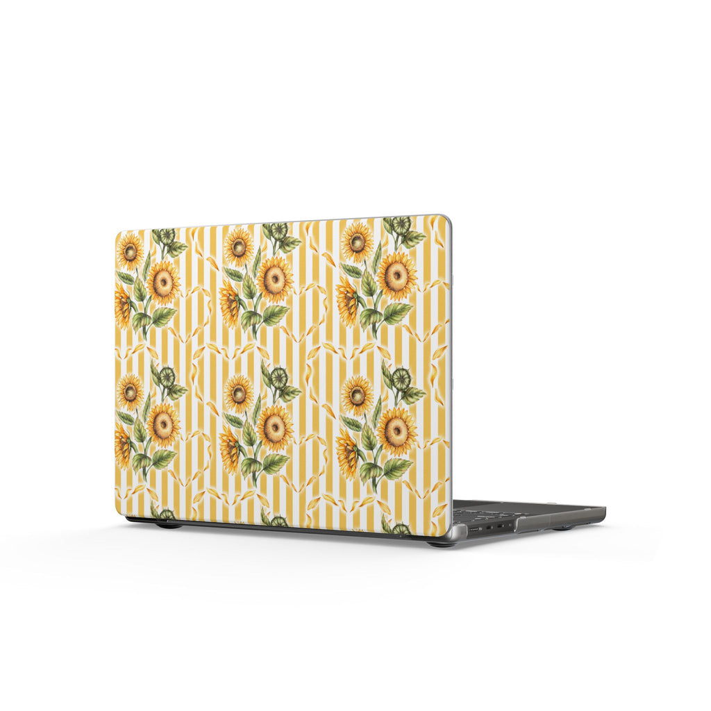 Golden Bloom | Sunflower Stripe Print Laptop Sleeve