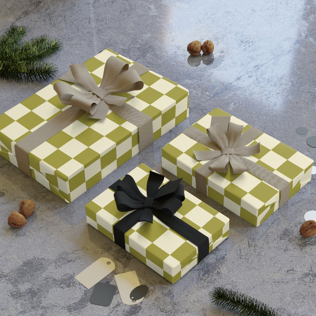 Olive Check | Wrapping Paper