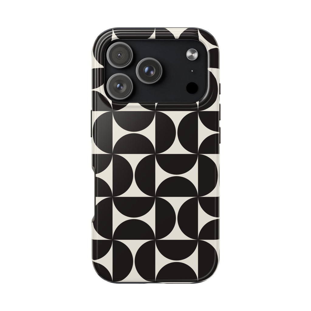 Noir Mod | Black Geometric Retro Phone Case