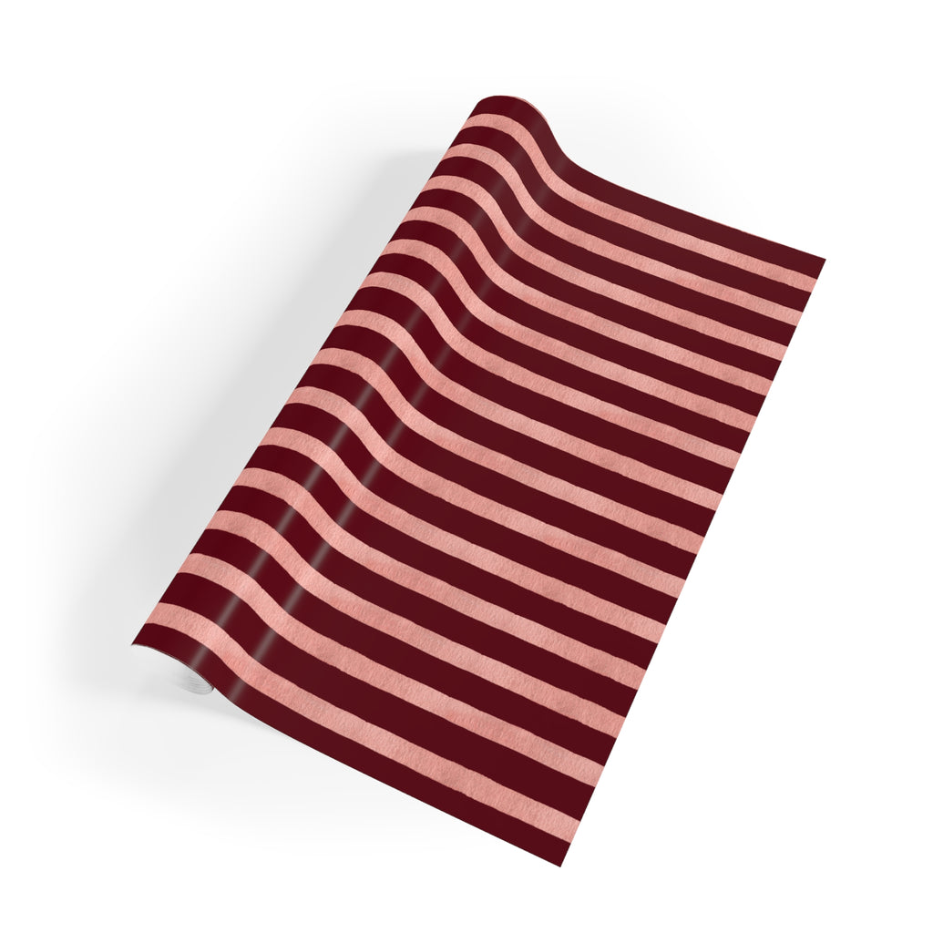 Blush Column | Burgundy & Soft Pink Stripe Wrapping Paper
