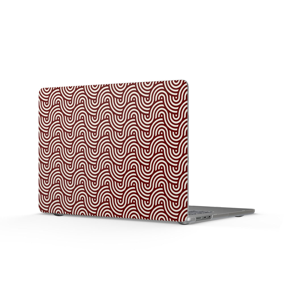 Velvet Wave | Burgundy Arch Pattern Laptop Sleeve