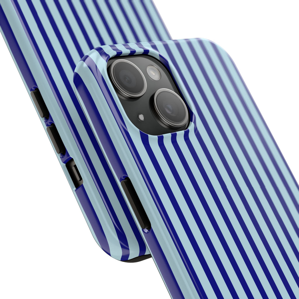 Maroon & Blush Striped Tough Phone Case — Durable Protective iPhone Cover