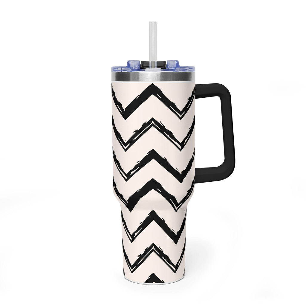 Zig Zag Edit | Black & Cream Chevron Tumbler