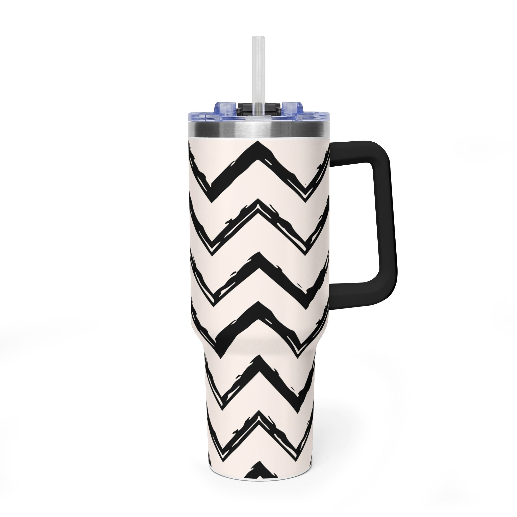 Zig Zag Edit | Black & Cream Chevron Tumbler