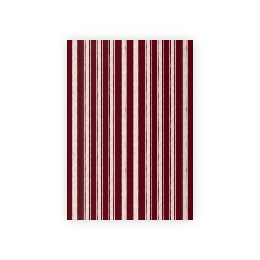 Striped Burgundy Gift Wrap Roll — Classic Vertical Stripe Wrapping Paper for Holidays & Birthdays