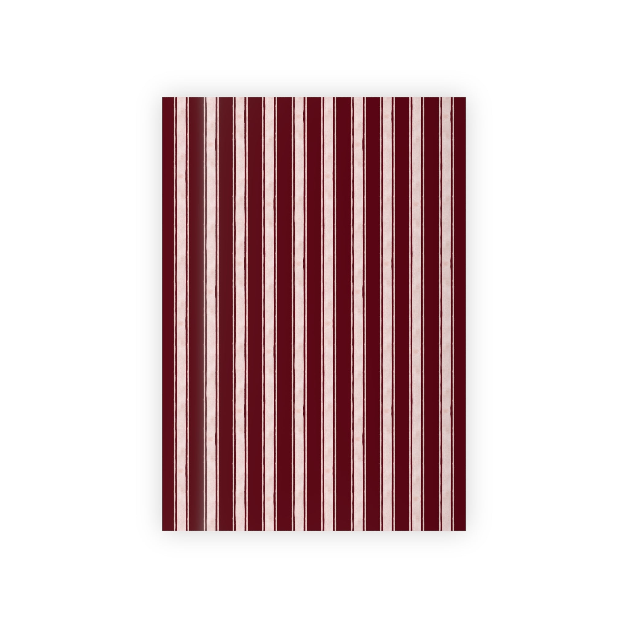 Striped Burgundy Gift Wrap Roll — Classic Vertical Stripe Wrapping Paper for Holidays & Birthdays