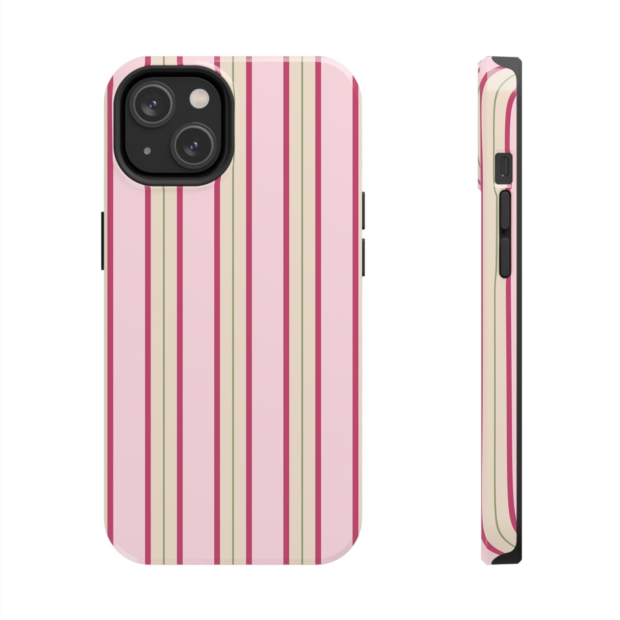 Blush Column | Pink & Burgundy Stripe Tough Phone Case