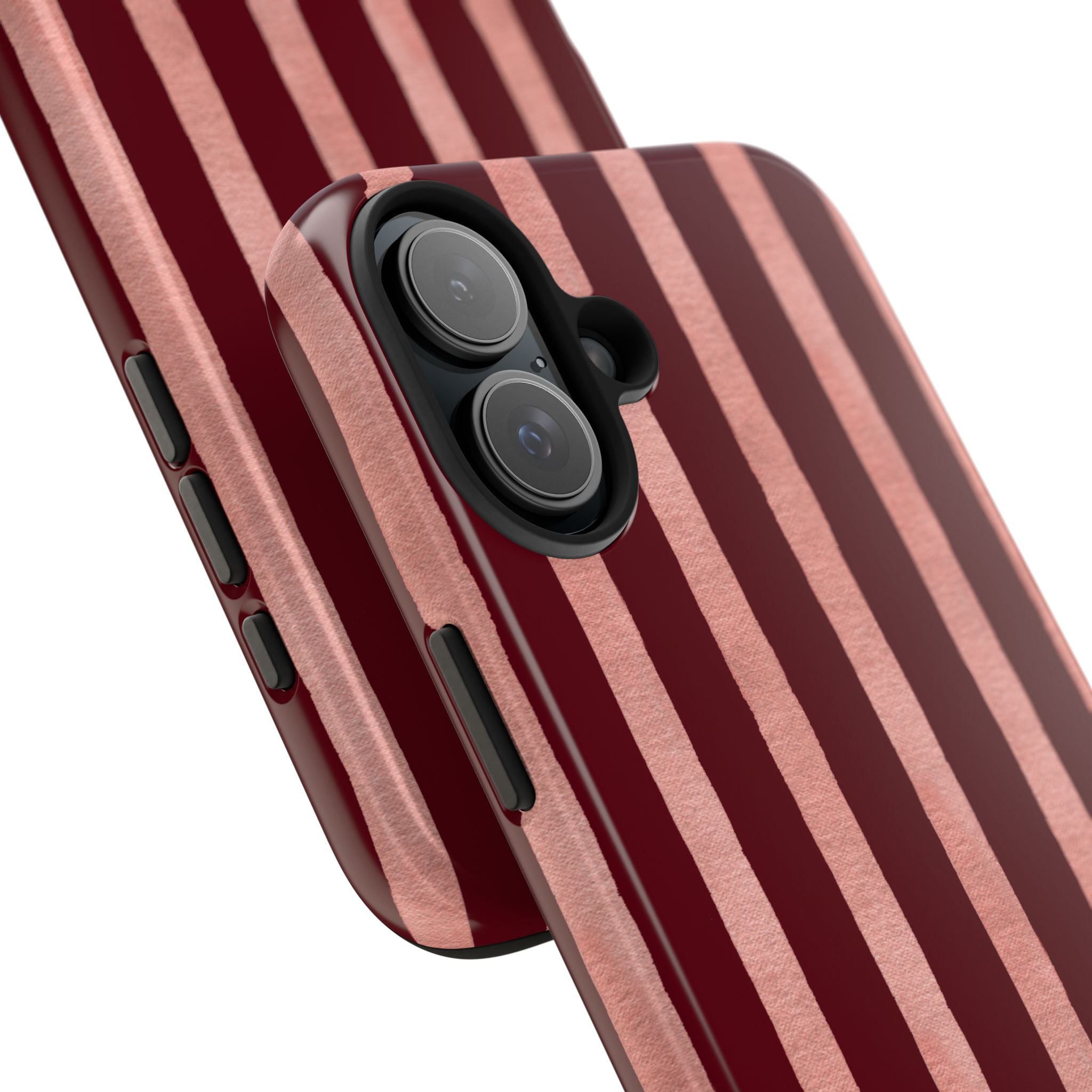 Blush Column | Burgundy & Soft Pink Stripe Phone Case