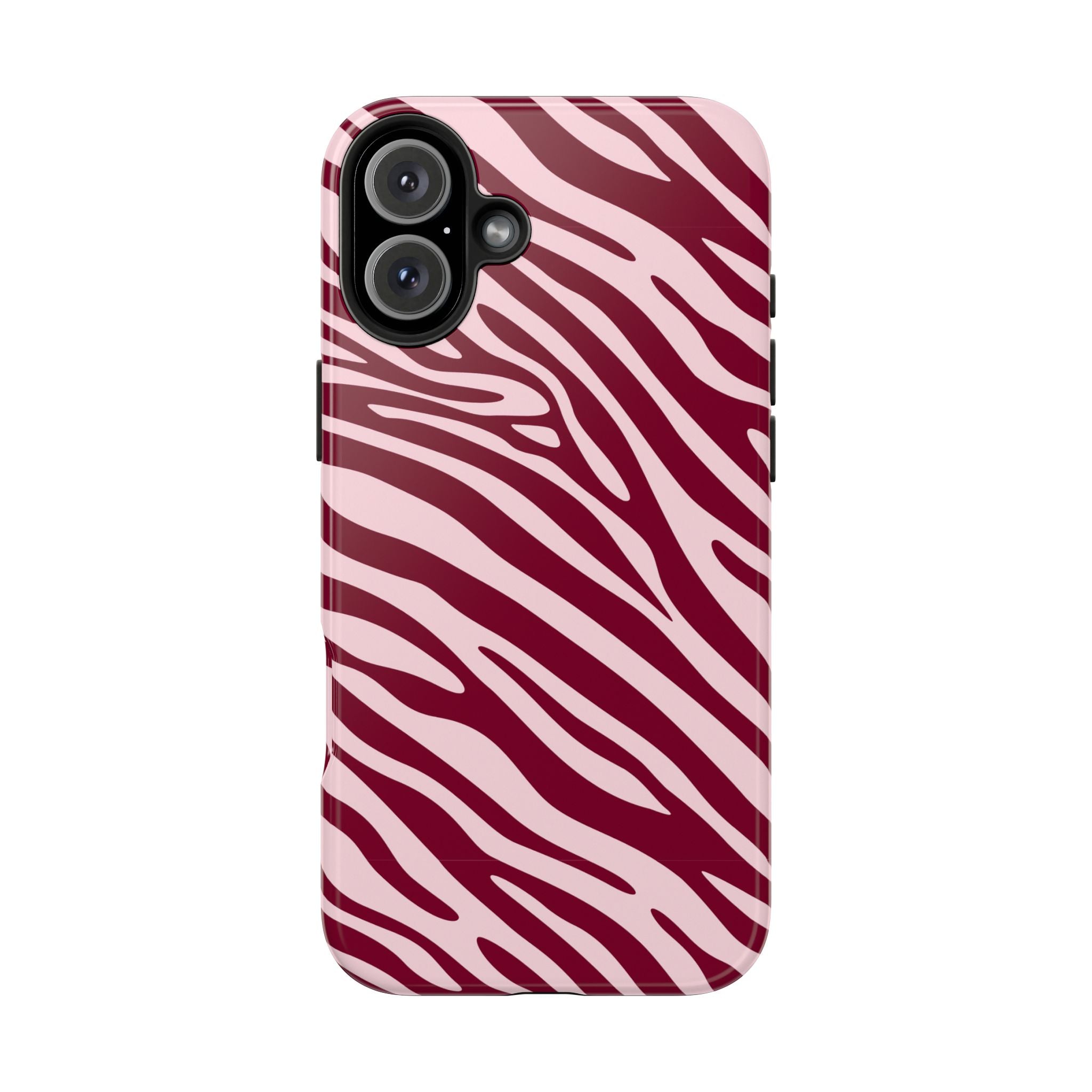 Velvet Zebra | Burgundy Zebra Print Tough Phone Case