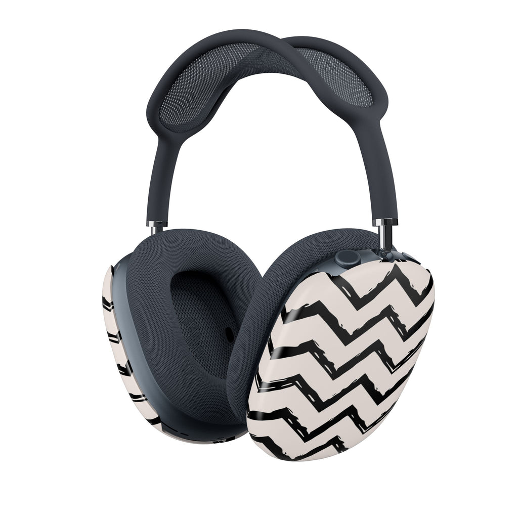 Zig Zag Edit | Black & Cream Chevron AirPods Max Case