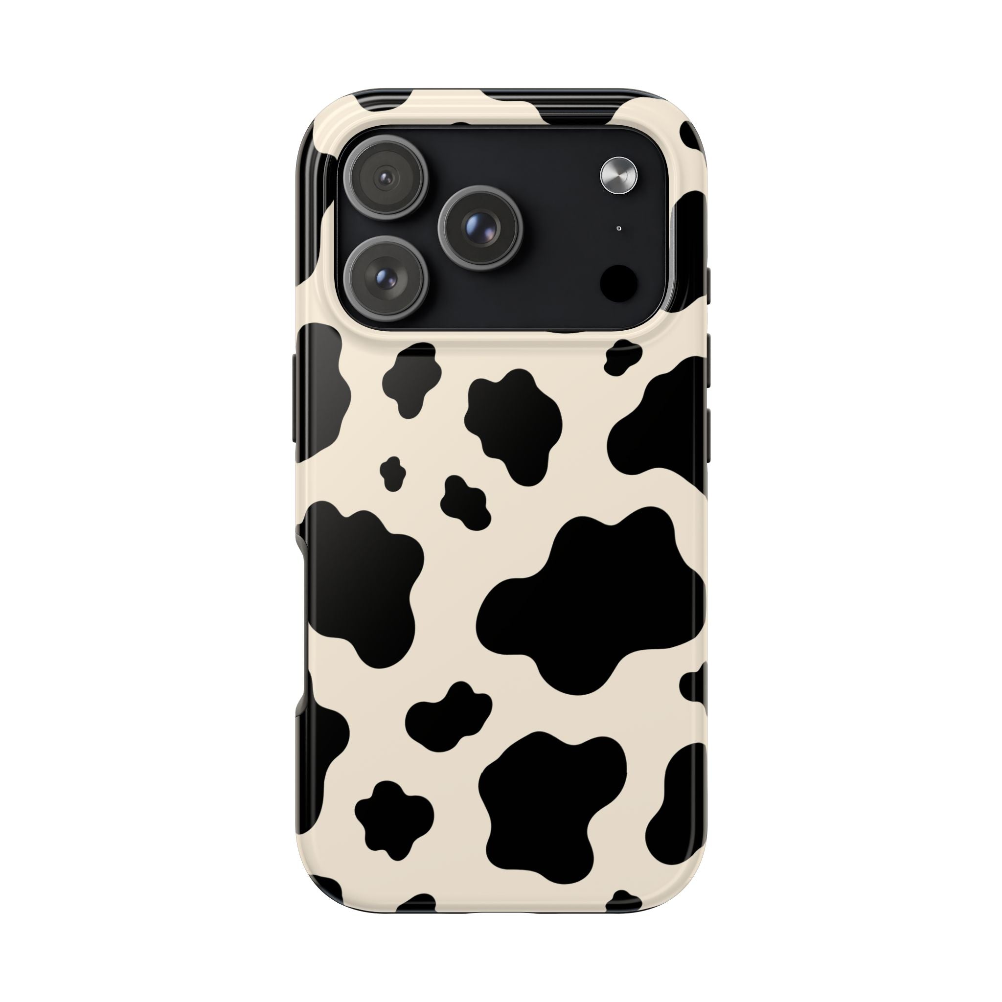 Cream Cow | Black & Cream Cow Print Phone Case