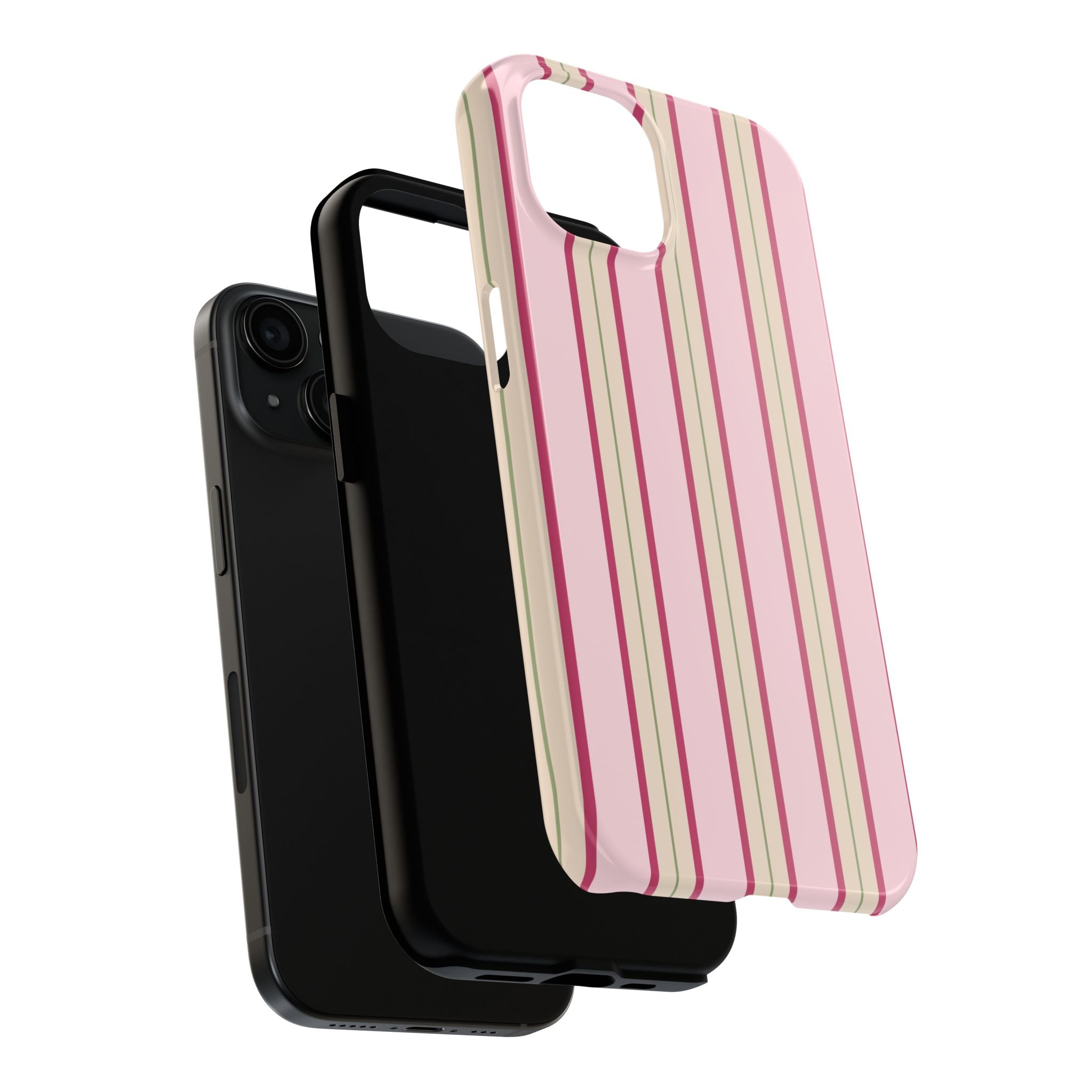 Blush Column | Pink & Burgundy Stripe Tough Phone Case