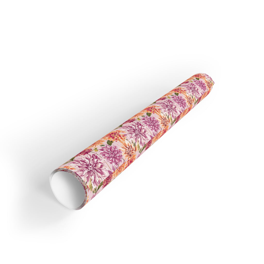Petal Devotion | Blush Dahlia Floral Wrapping Paper