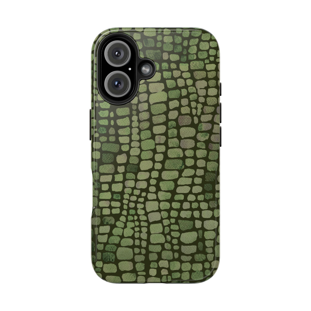 Olive Emboss | Olive & Sage Snakeskin Print Phone Case