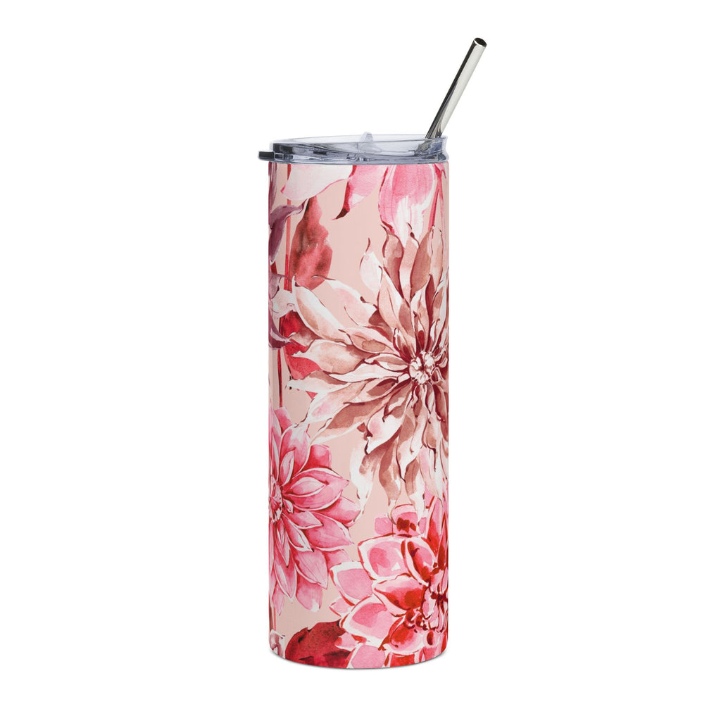 Petal Devotion | Blush Dahlia Floral Tumbler