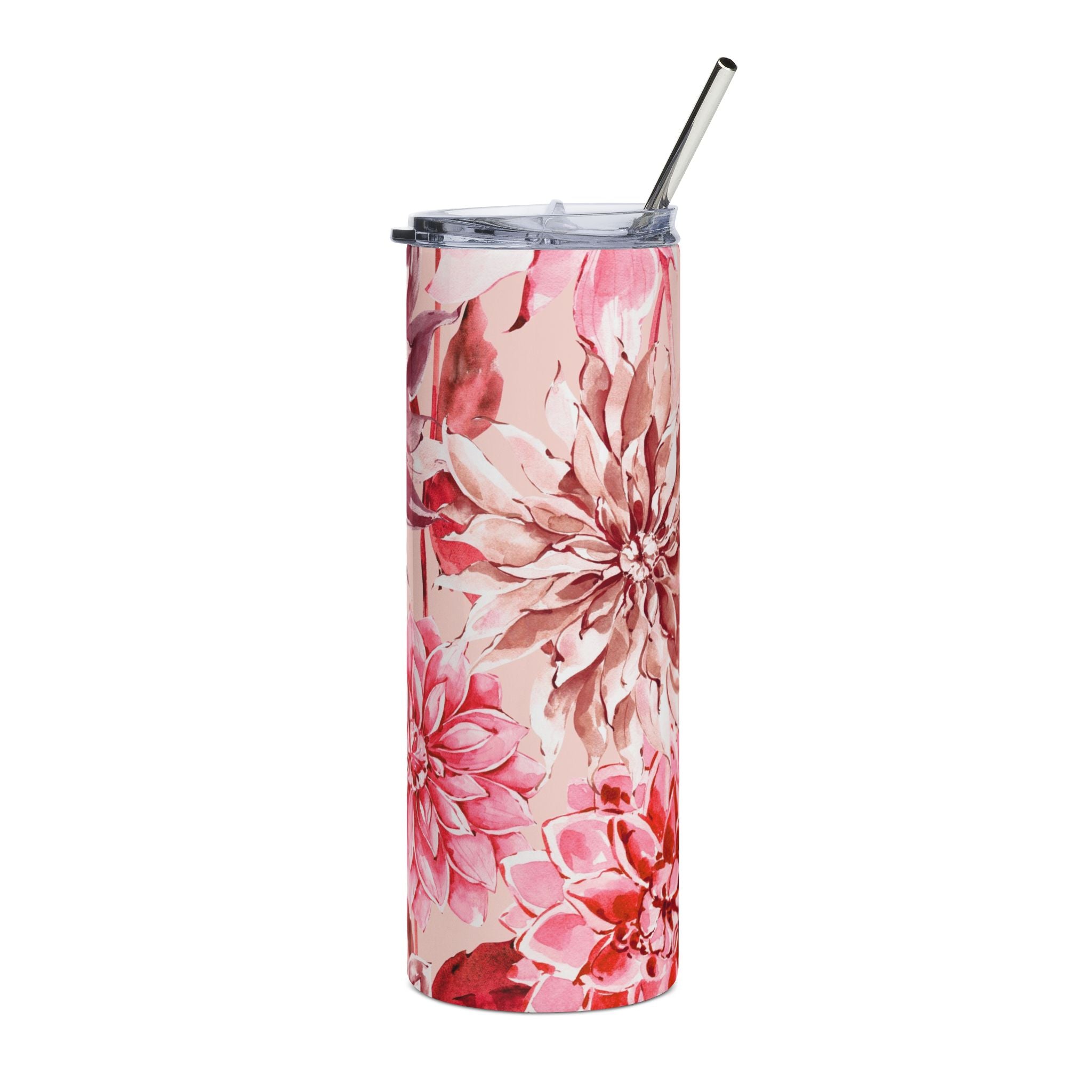 Petal Devotion | Blush Dahlia Floral Tumbler