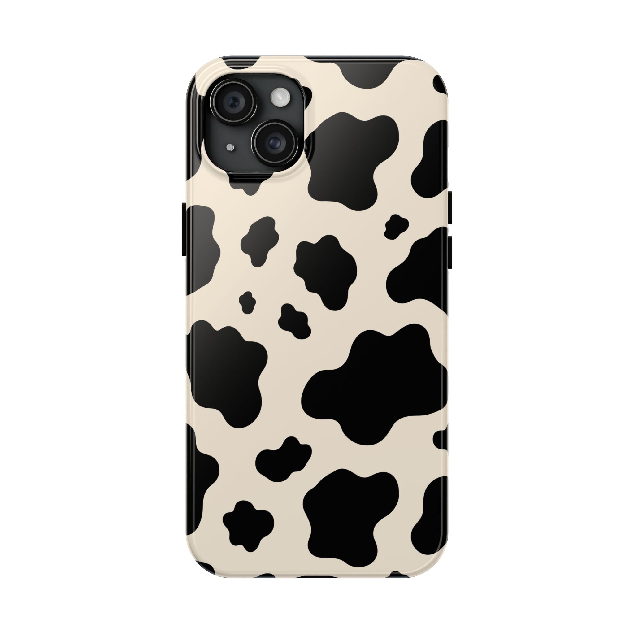 Cream Cow | Black & Cream Cow Print Phone Case