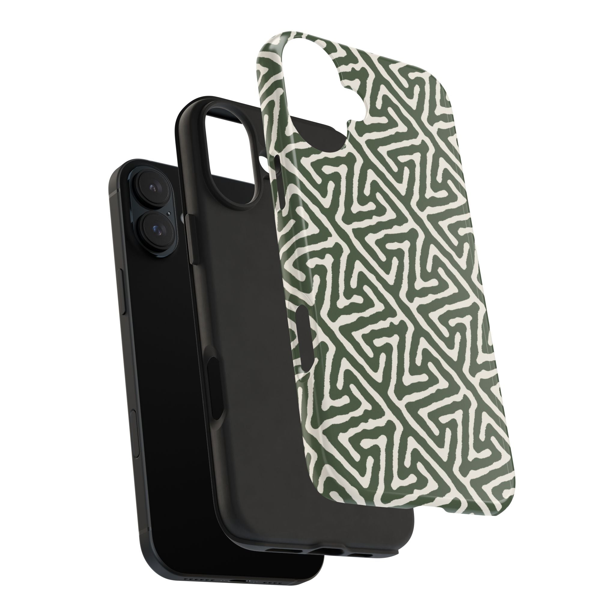 Olive Maze | Sage Geometric Line Phone Case