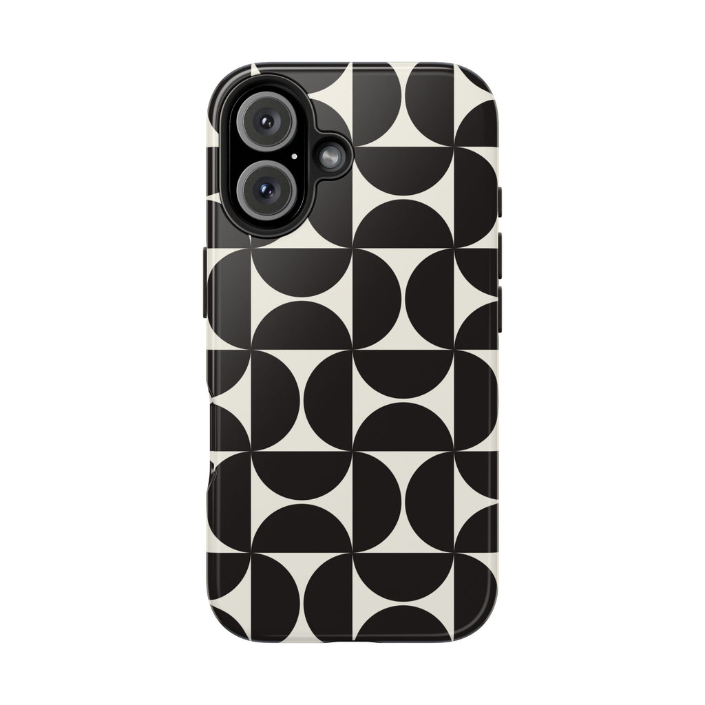 Noir Mod | Black Geometric Retro Phone Case