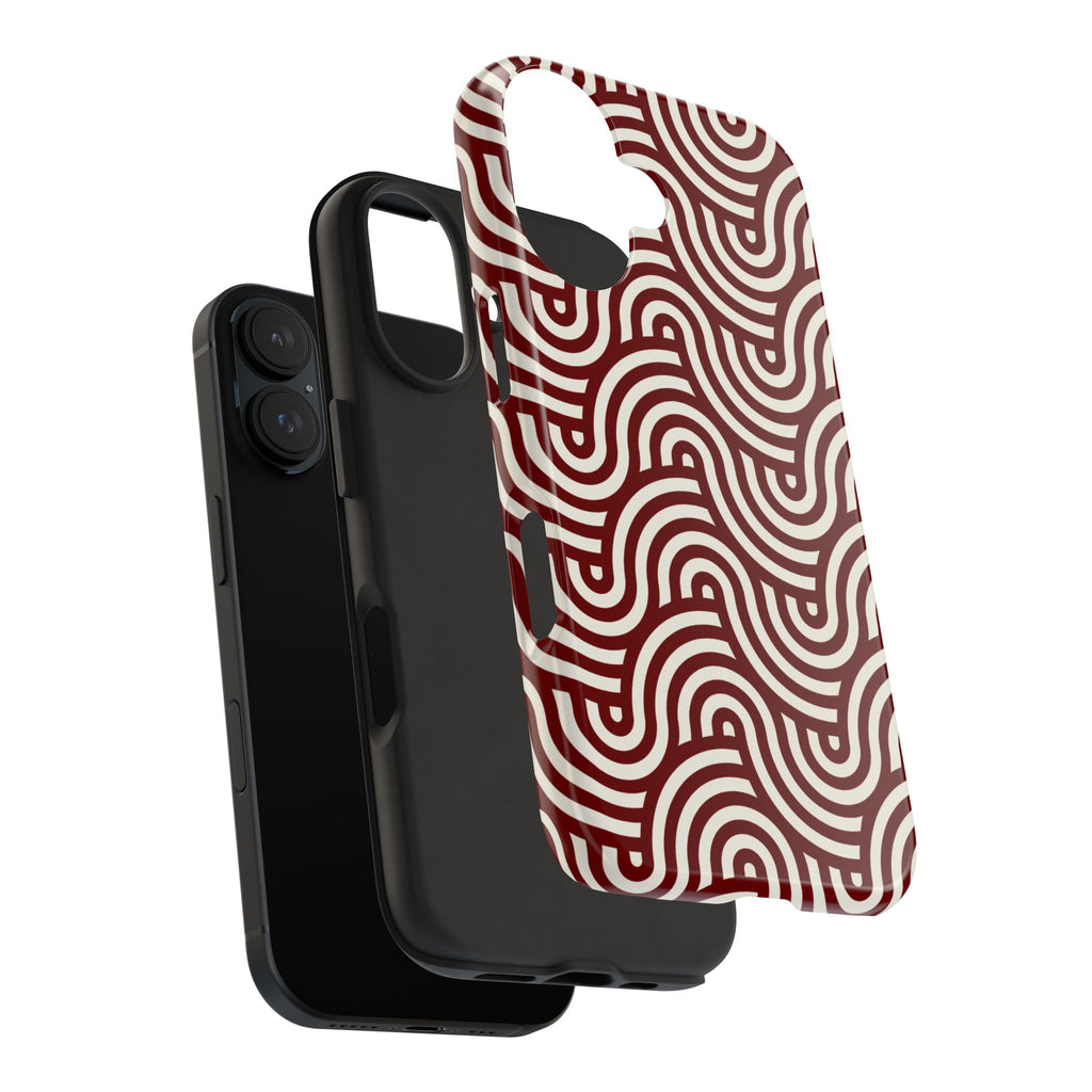 Velvet Wave | Burgundy Arch Pattern Phone Case