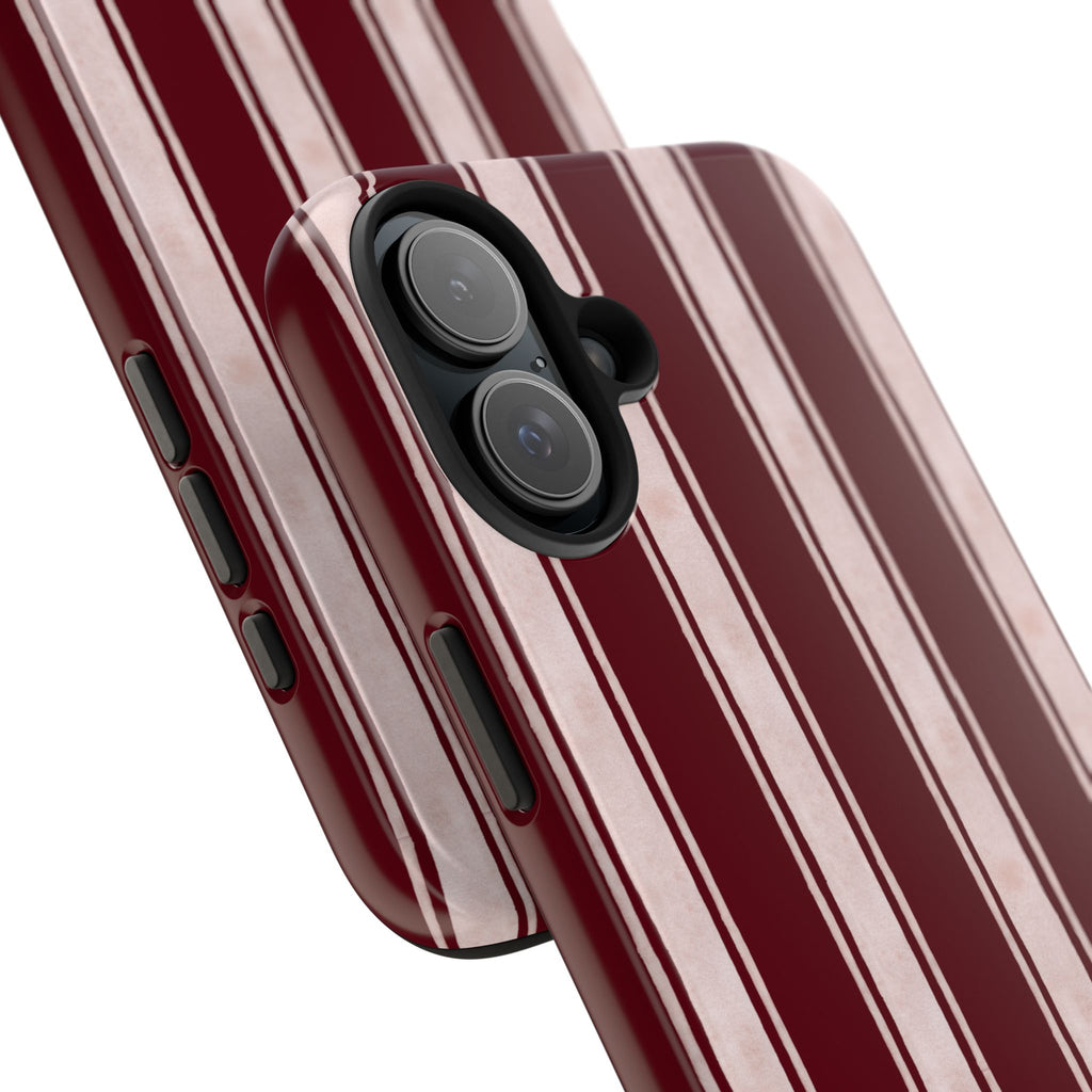 Tailored Line | Burgundy Fine Stripe Phone Case
