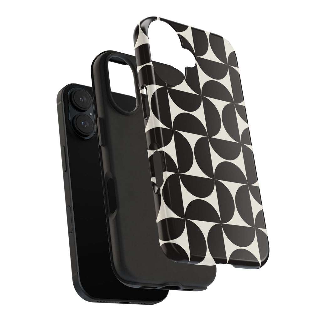 Noir Mod | Black Geometric Retro Phone Case