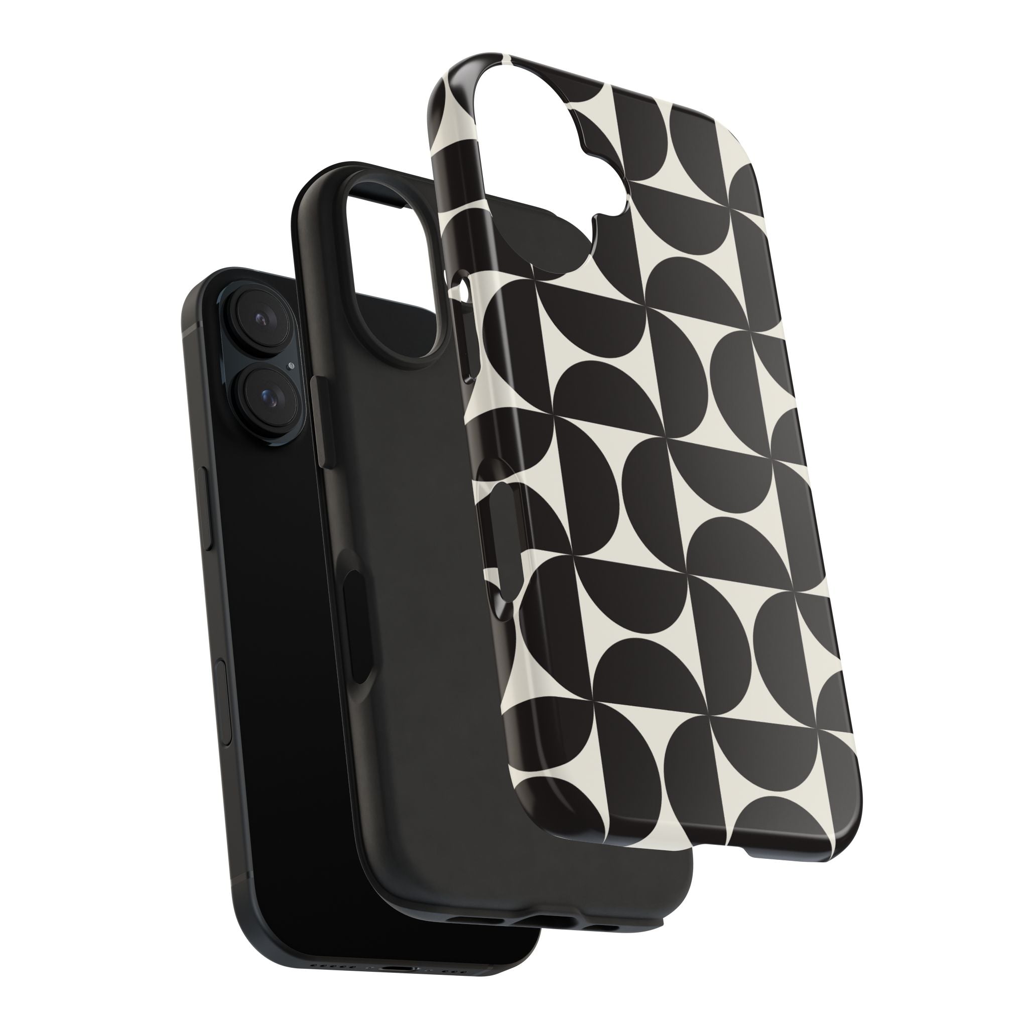 Noir Mod | Black Geometric Retro Phone Case