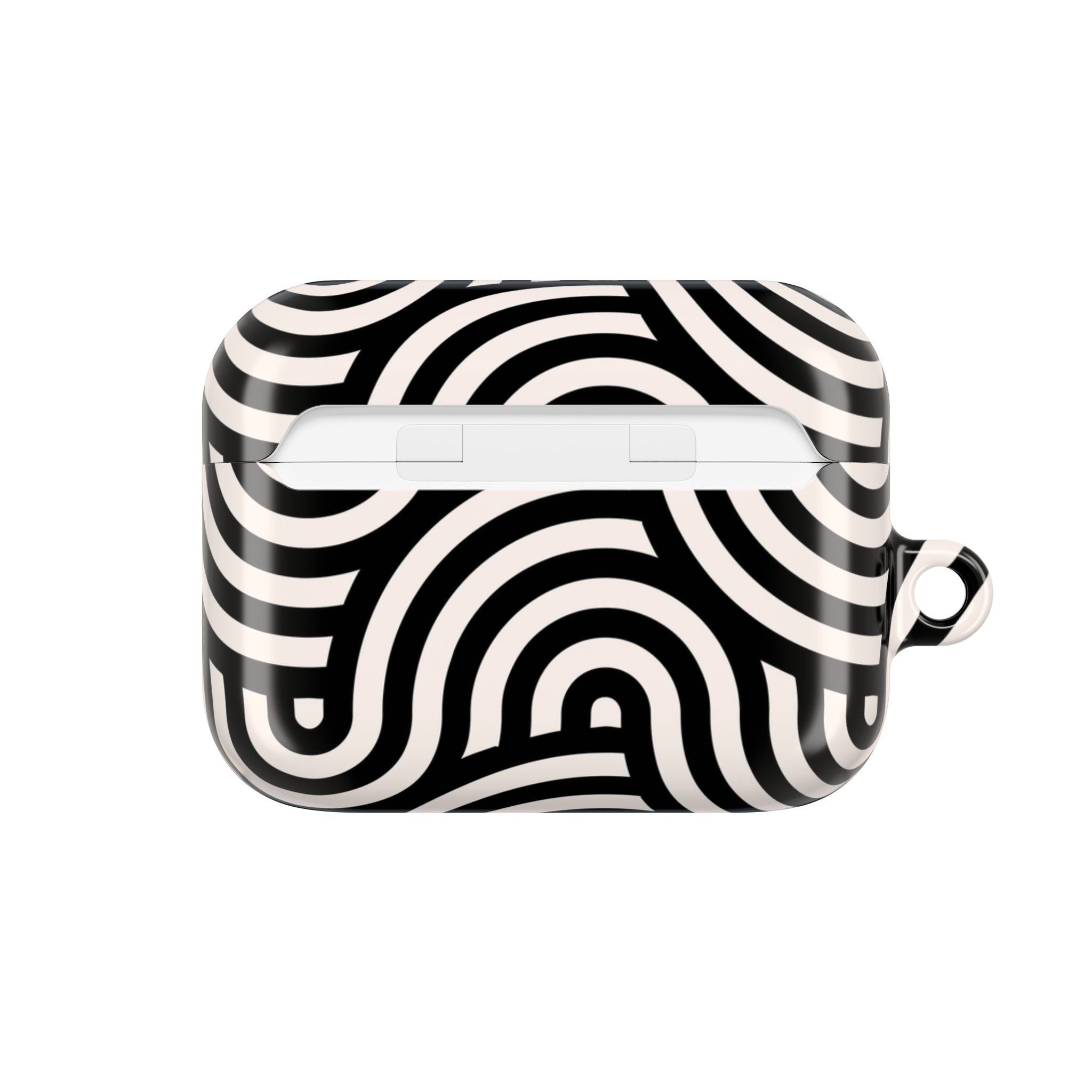Noir Wave | Black & Cream Retro Curve AirPods Case