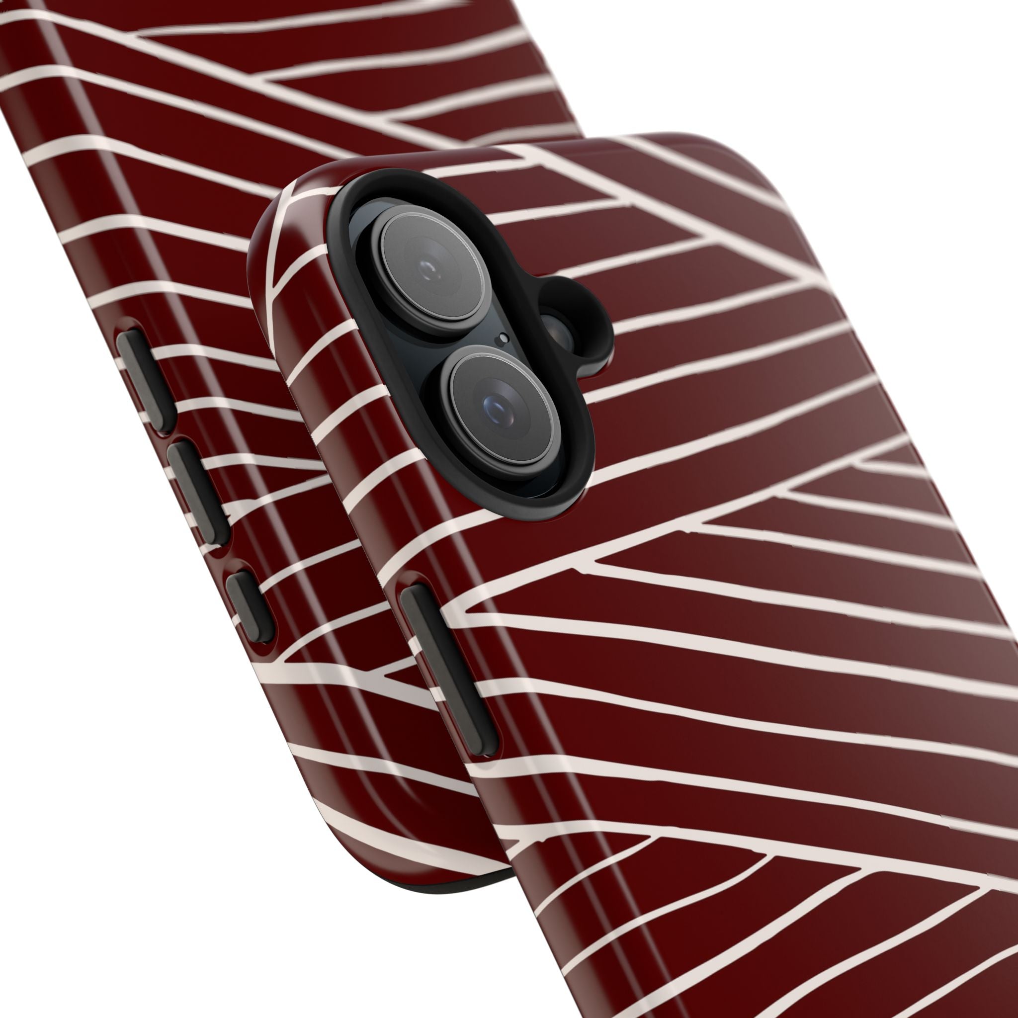 Crimson Form | Burgundy Abstract Stripe Phone Case