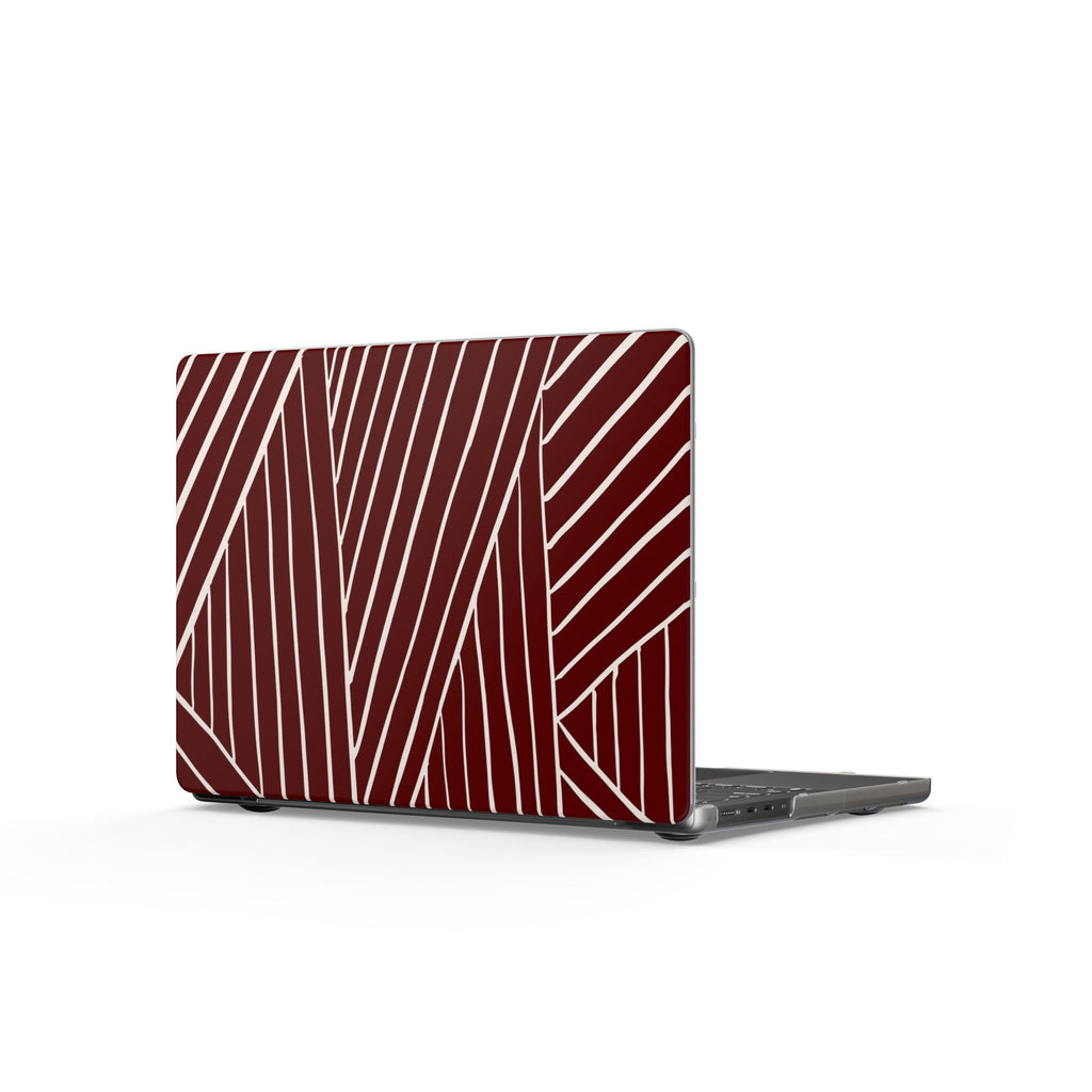 Crimson Form | Burgundy Abstract Stripe Laptop Sleeve