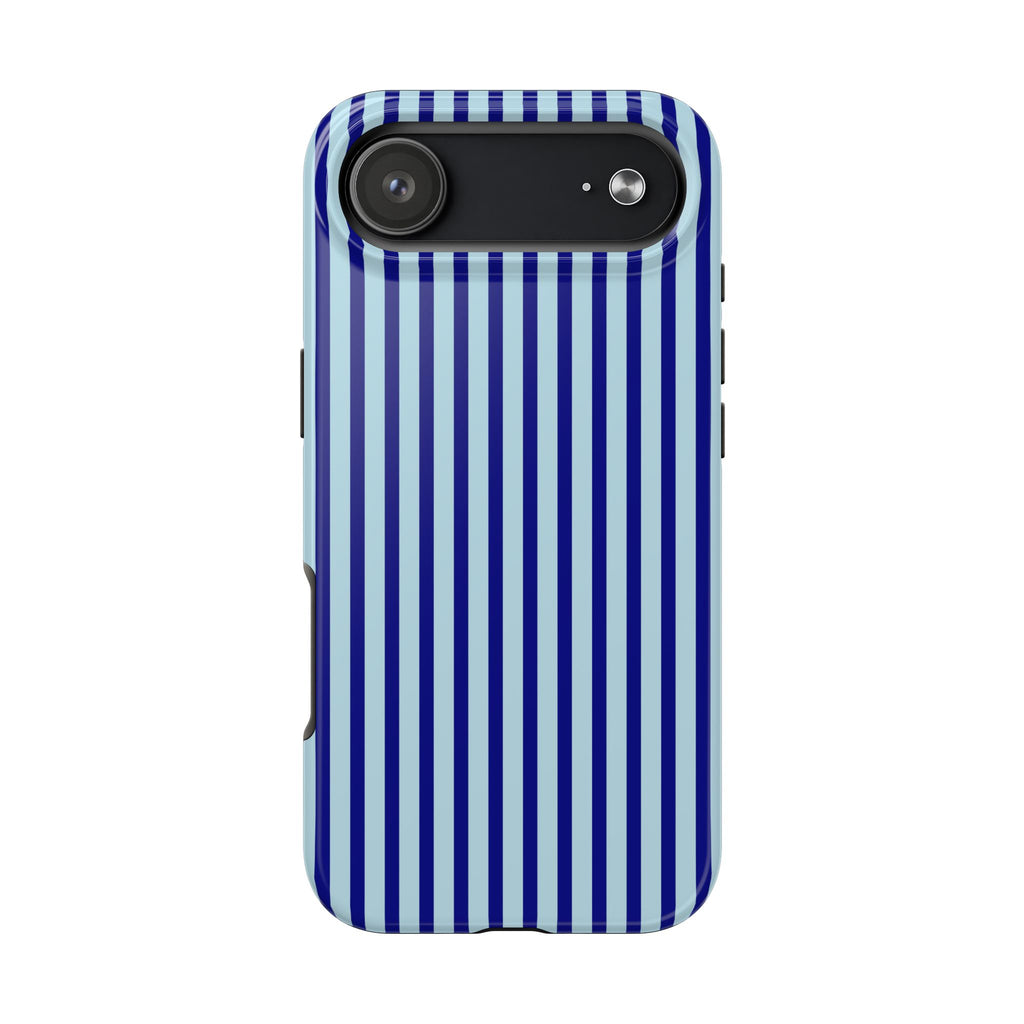 Maroon & Blush Striped Tough Phone Case — Durable Protective iPhone Cover