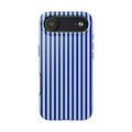 Maroon & Blush Striped Tough Phone Case — Durable Protective iPhone Cover