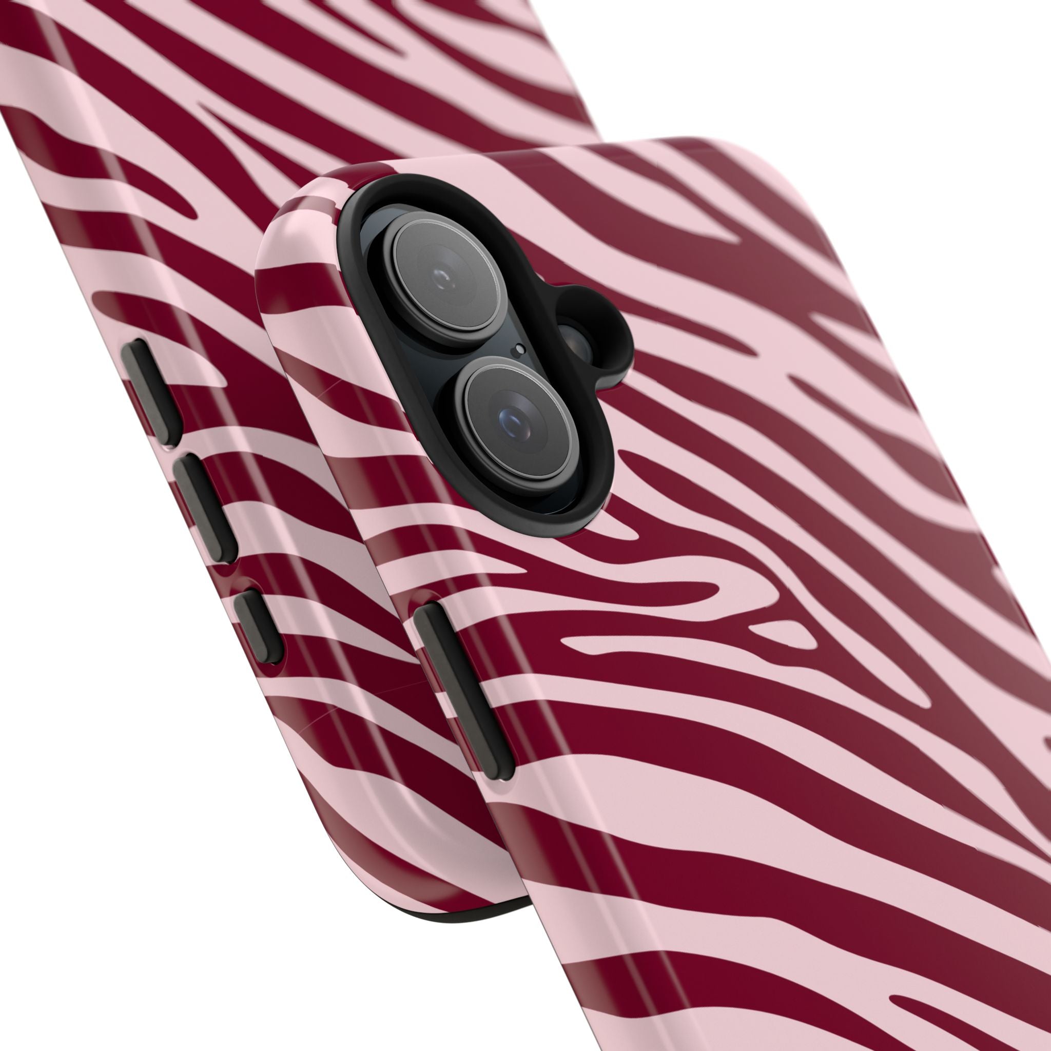 Velvet Zebra | Burgundy Zebra Print Tough Phone Case