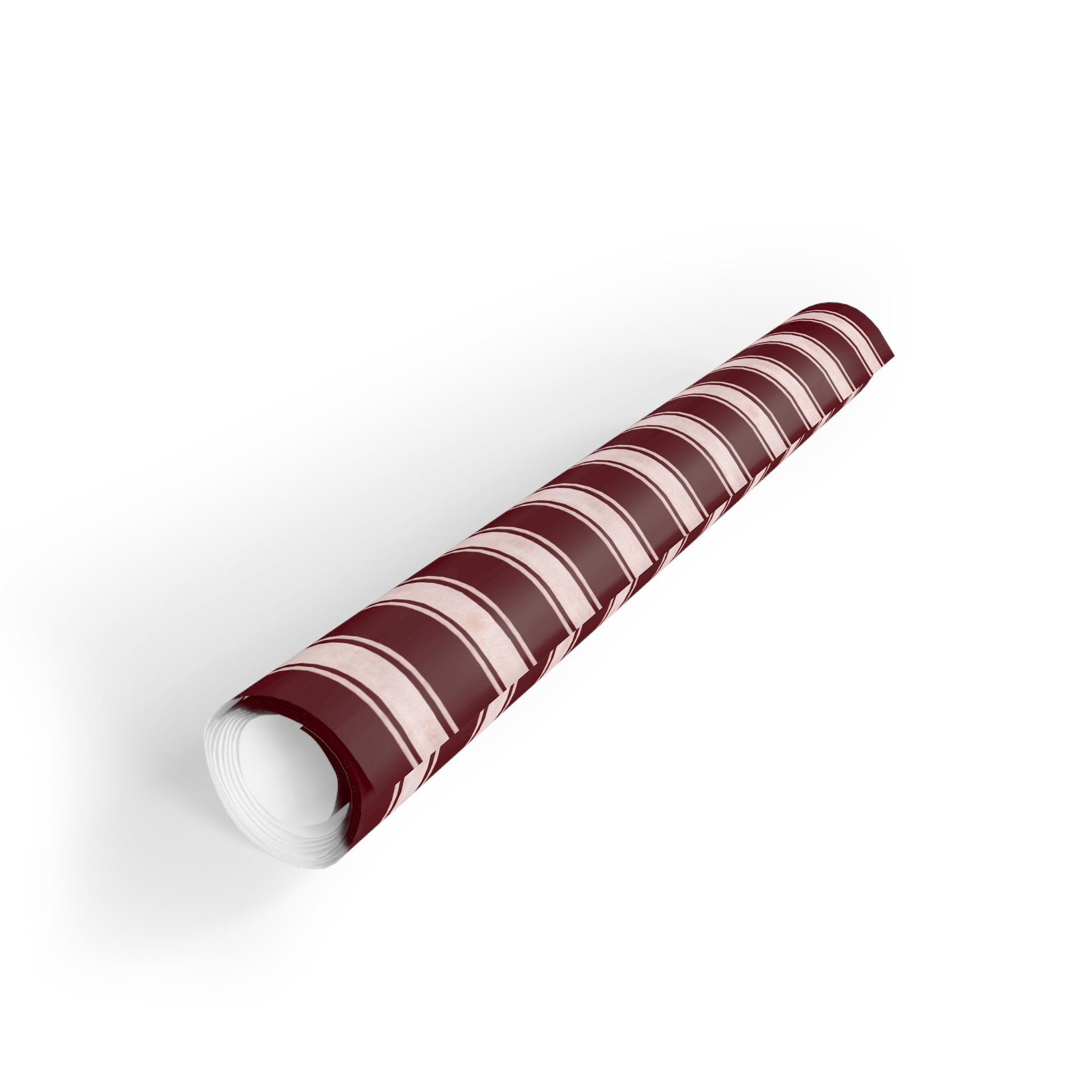 Striped Burgundy Gift Wrap Roll — Classic Vertical Stripe Wrapping Paper for Holidays & Birthdays