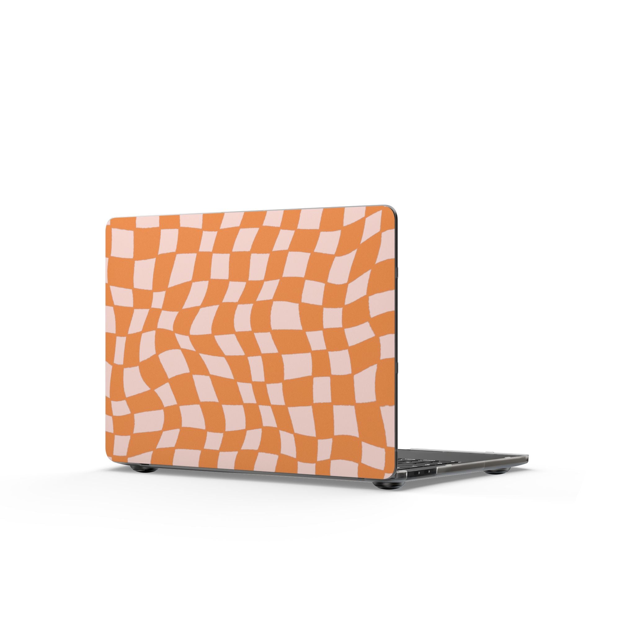 Warped Summer | Orange Wavy Checker Laptop Sleeve
