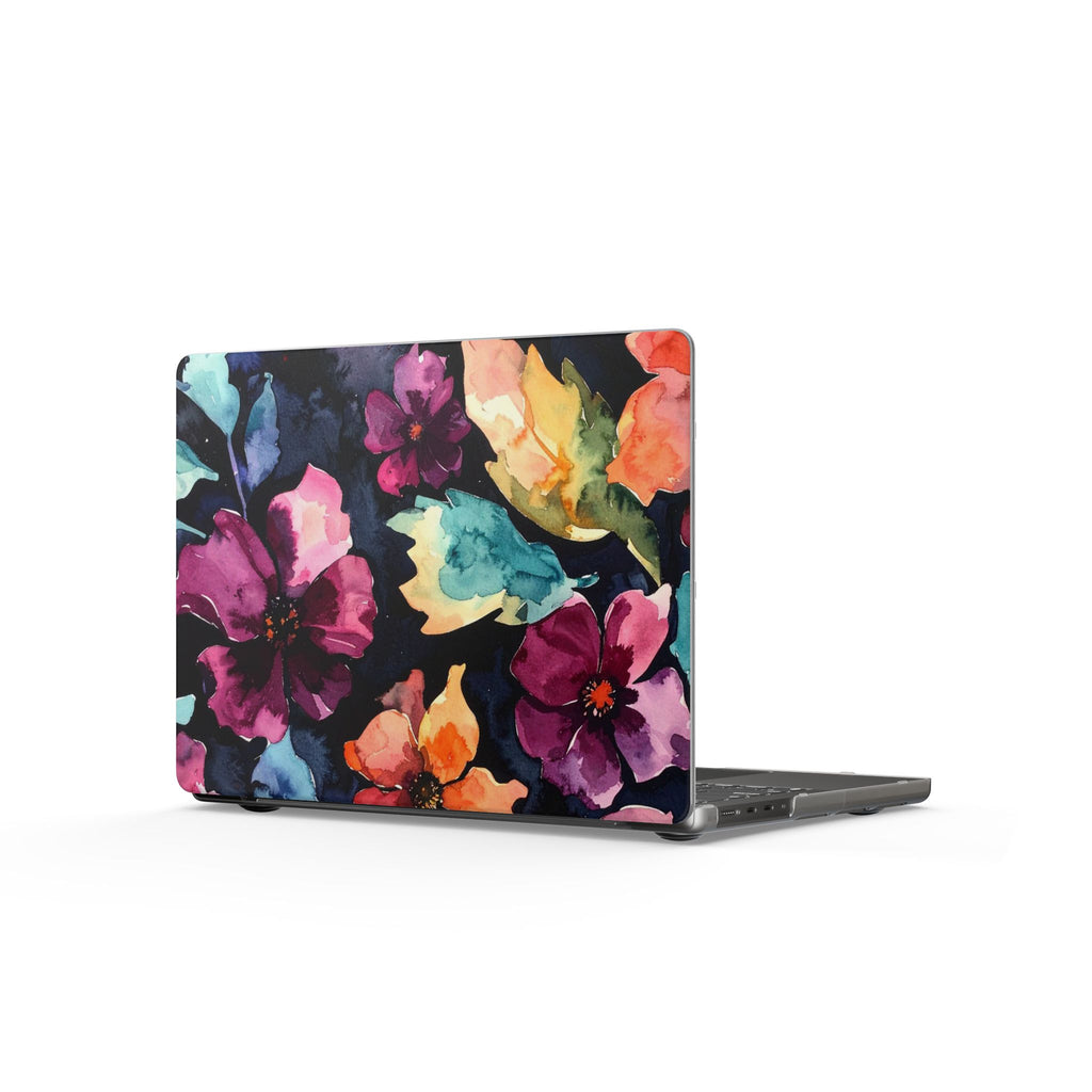 Midnight Petals | Moody Watercolor Floral Laptop Sleeve