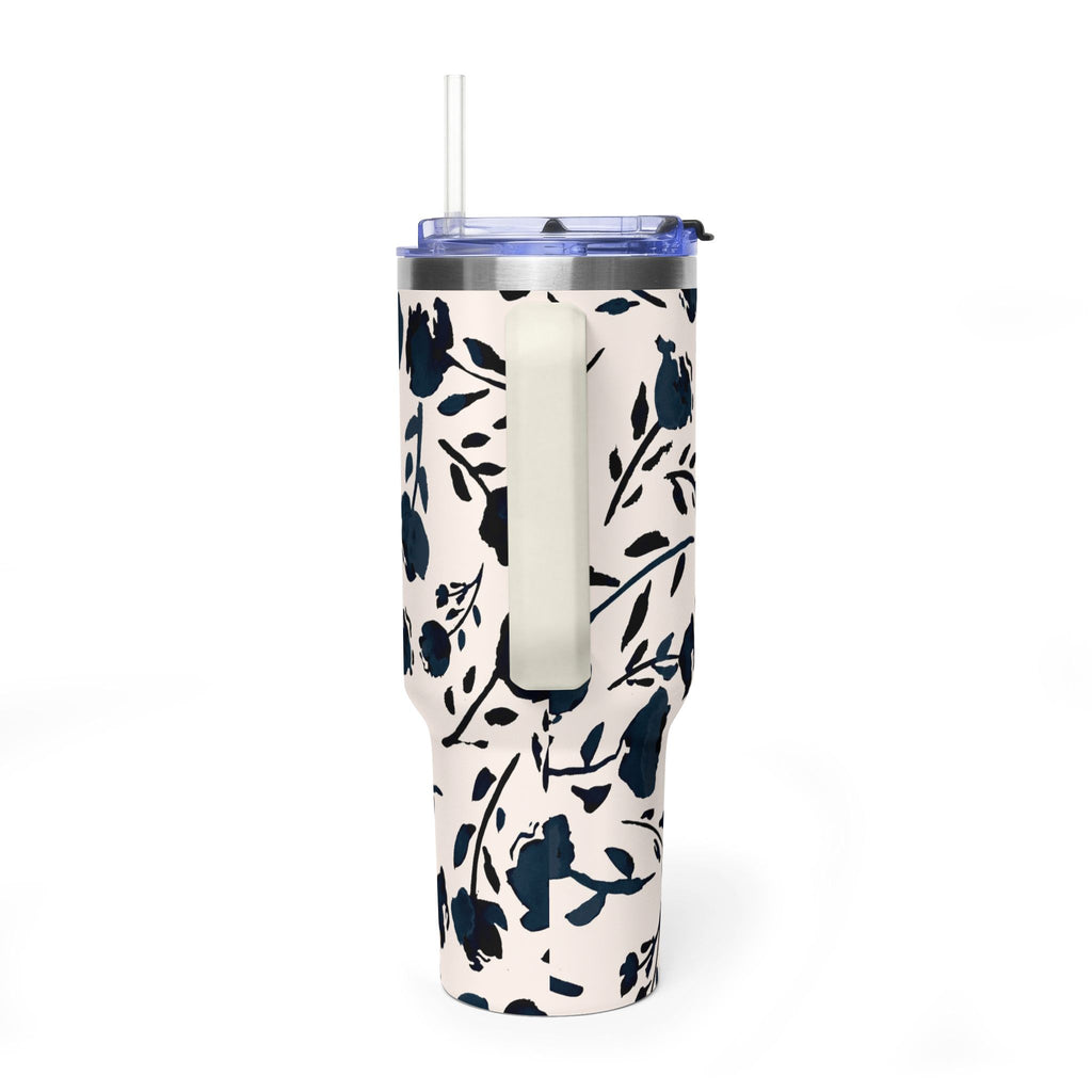 Midnight Meadow | Navy Floral Print Tumbler