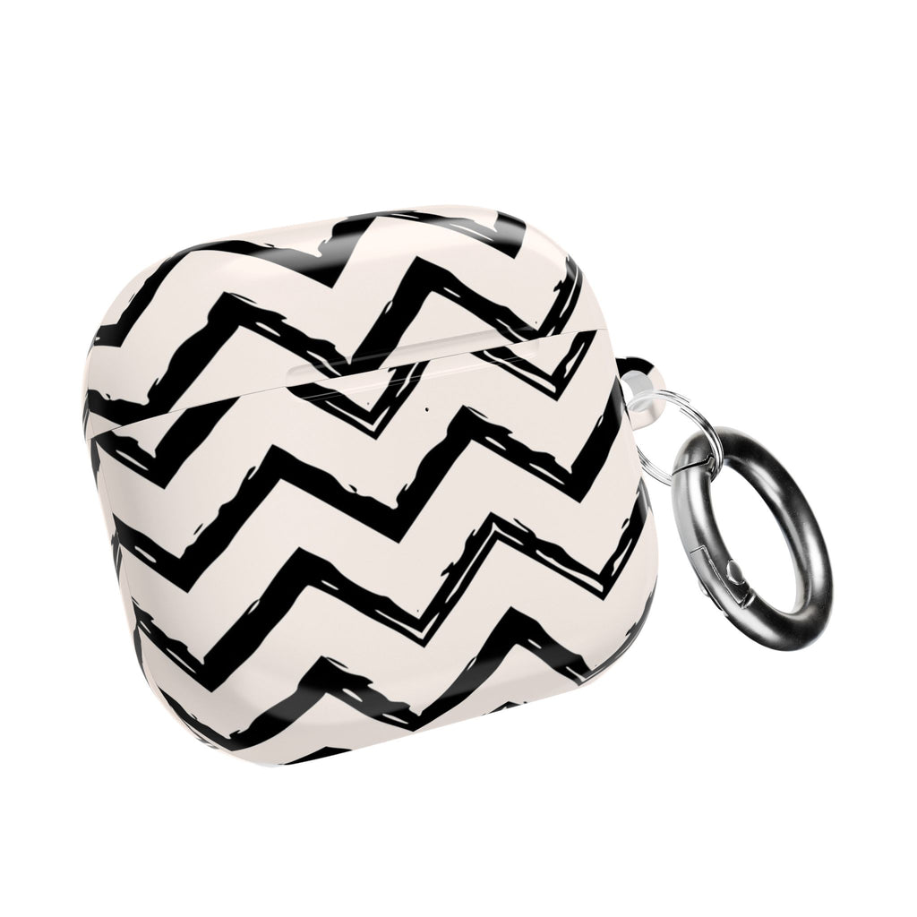 Zig Zag Edit | Black & Cream Chevron AirPods Case
