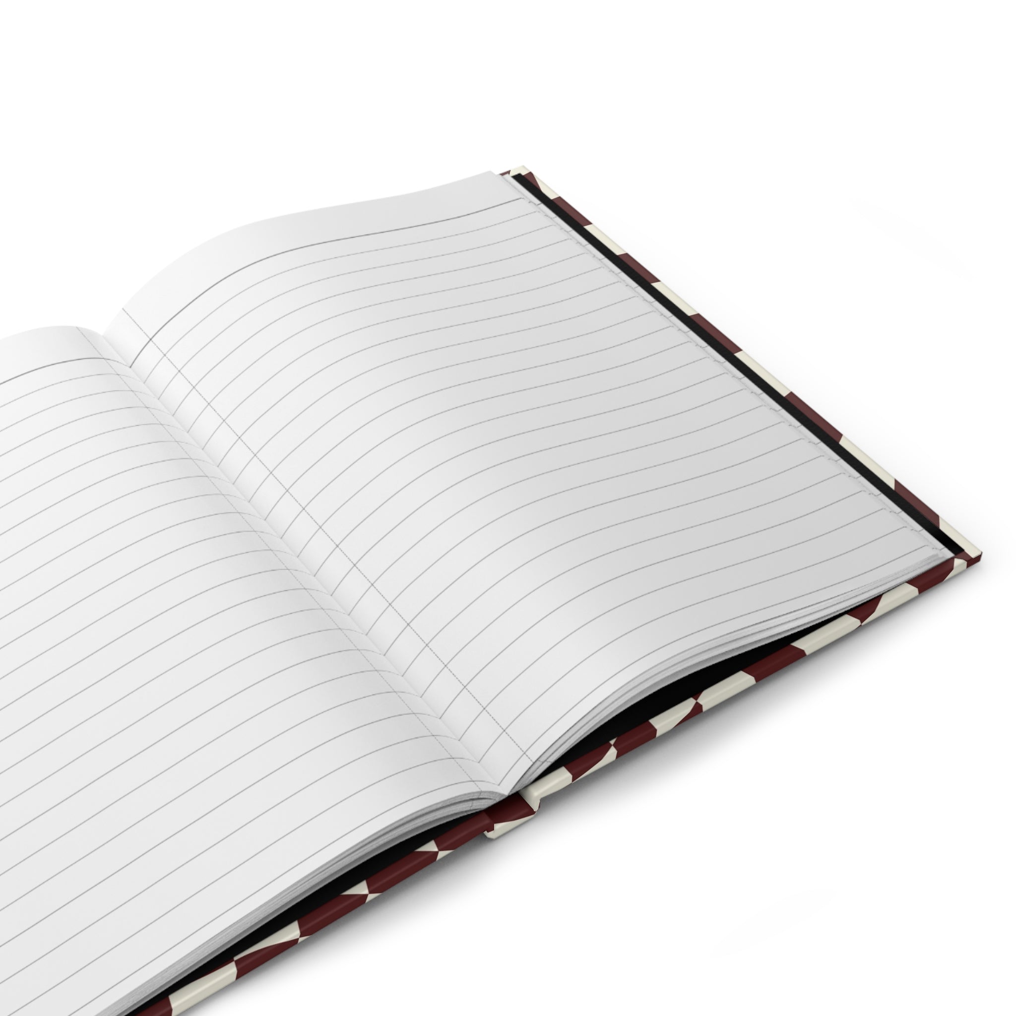 Crimson Warp | Marron & Cream Wavy Check Print Journal
