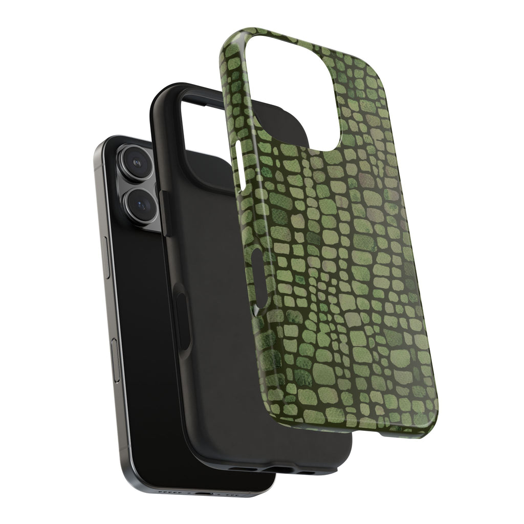 Olive Emboss | Olive & Sage Snakeskin Print Phone Case