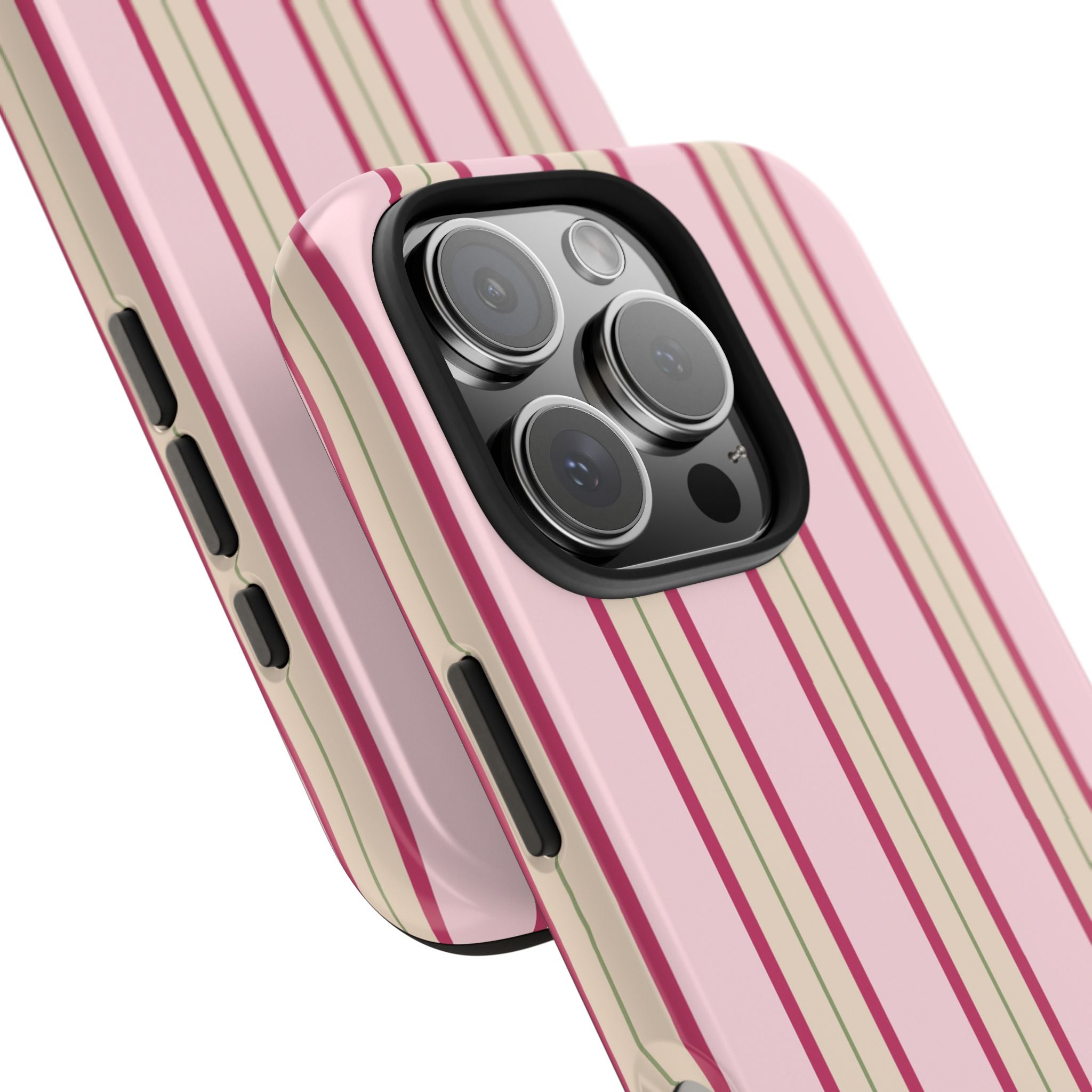 Blush Column | Pink & Burgundy Stripe Tough Phone Case