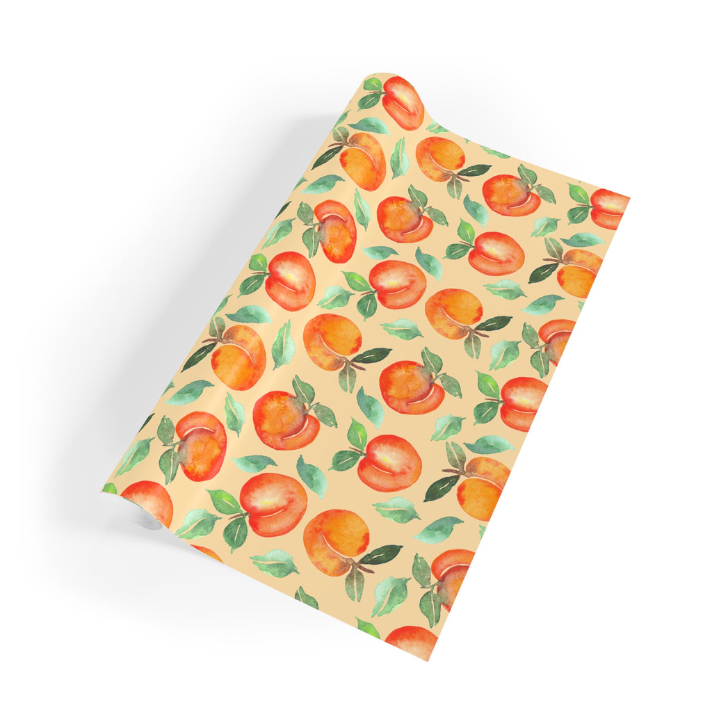 Peach Study | Watercolor Peach Pattern Wrapping Paper
