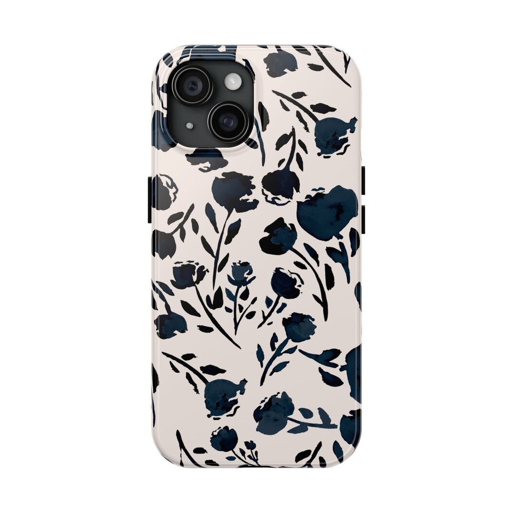 Midnight Meadow | Navy Floral Print Phone Case