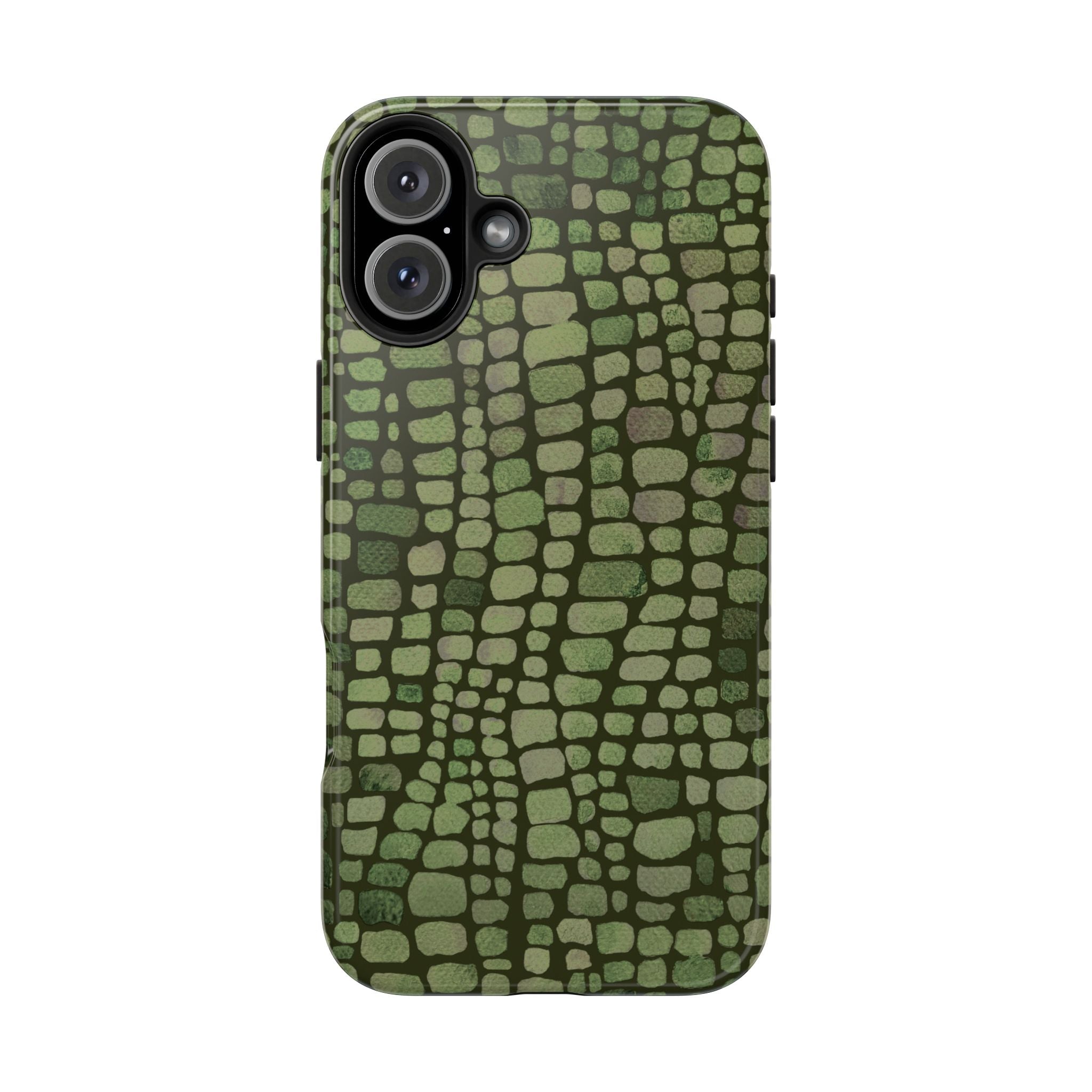 Olive Emboss | Olive & Sage Snakeskin Print Phone Case