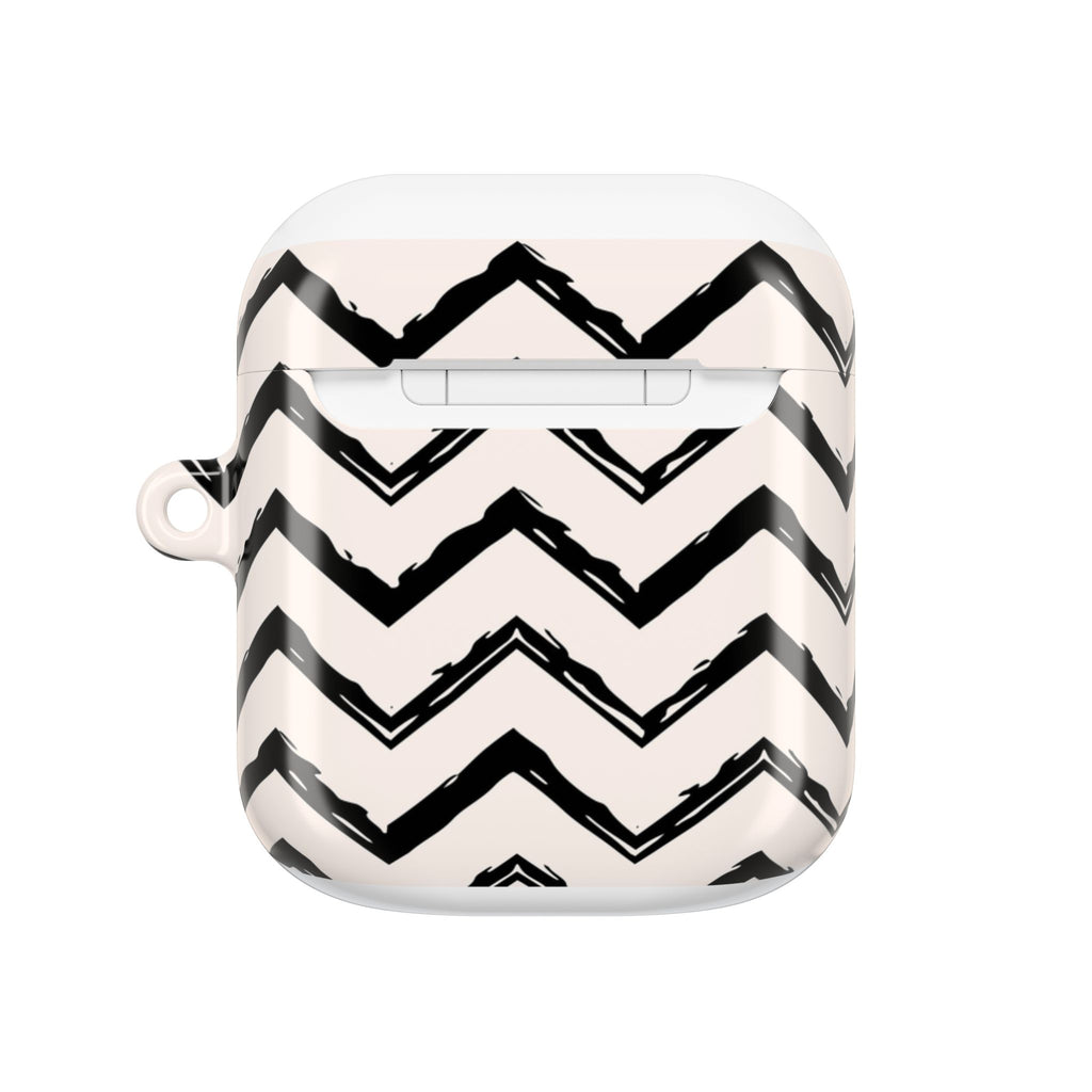 Zig Zag Edit | Black & Cream Chevron AirPods Case